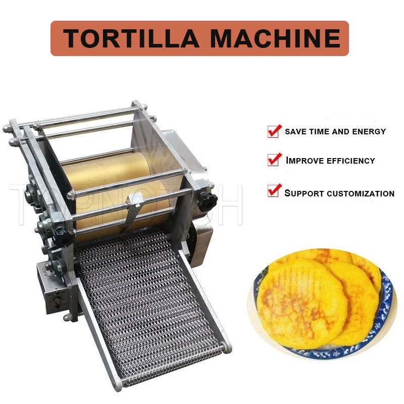 Multifunctional Corn Tortilla Roller Pancake Machine Electric Commercial Automatic Chapati Wrapper Flour Maker