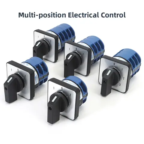 ZHUCO SZW26/LW26-32 32A On Off On 3 Position 1-4 Phase 1-0-2 Universal Cam Changeover Switch 660V 4/8/12/16 Terminals
