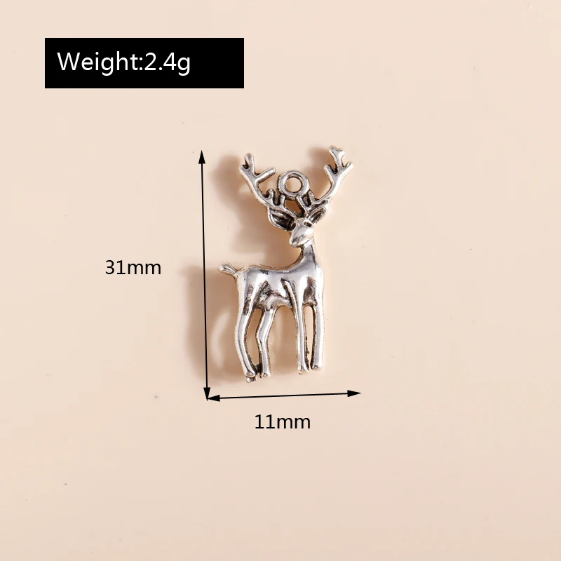 Leslie 10 Stück silberfarbene Metall-Tier-Anhänger, Legierung, Eule, Hund, Spinne, Elefant, Charms, DIY-Schmuckherstellung, Halsketten, Armband, Basteln – Detail 11