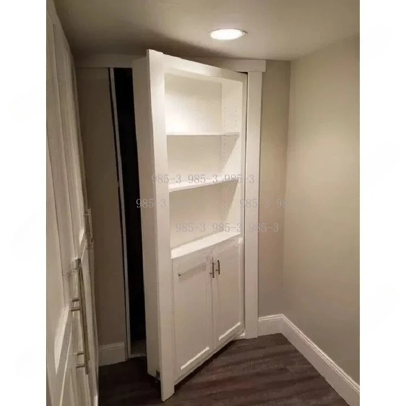 Aluminum Frame Hidden Bookcase Door, Modern Push Type Secret Door for Villa, Hotel and Home