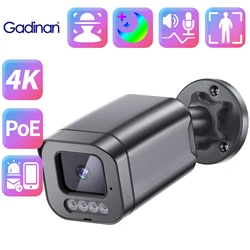 Gadinan HD 얼굴 감지 POE IP 카메라, 야외 컬러 나이트 비전 CCTV 모니터, 양방향 오디오 비디오 감시, XMEYE, 4K, 8MP