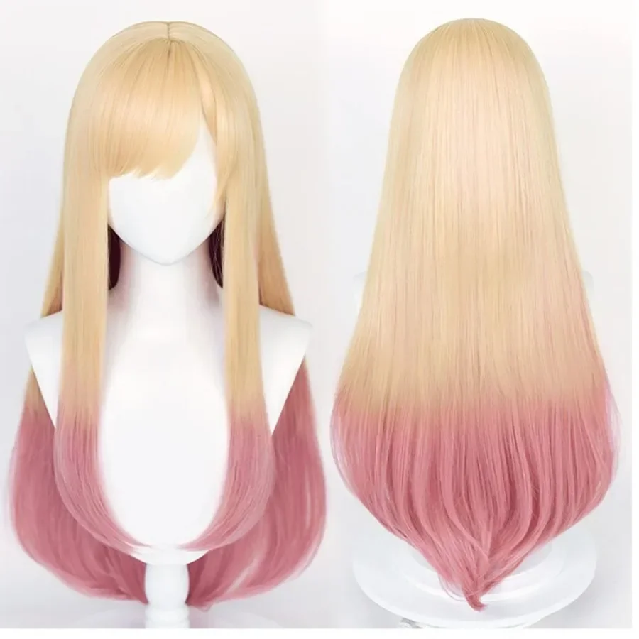 

Yellow Gradient Long Straight Synthetic Wigs Anime Cosplay Wig Kawaii My Dress-Up Darling Costume Wig for Halloween Party