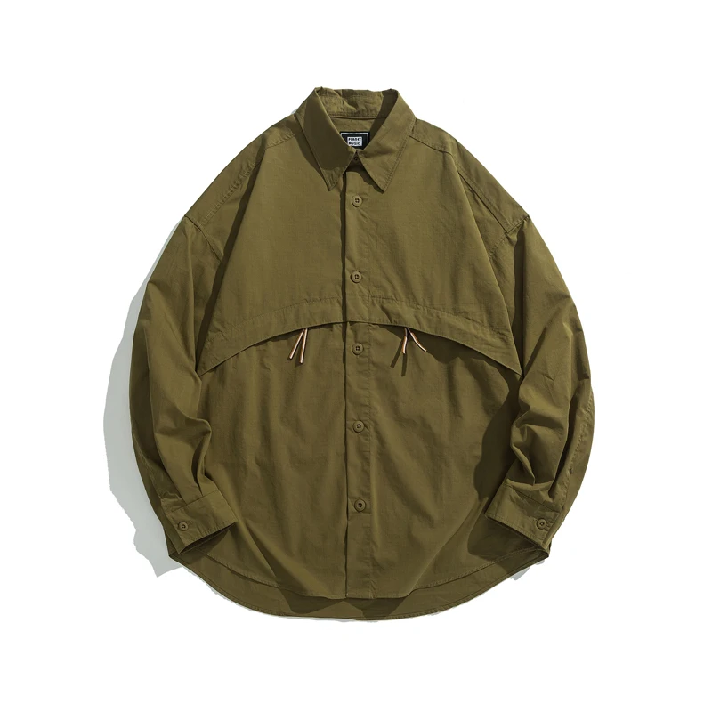 

Cityboy Outdoor Cargo Shirts Men Japanese Korean Streetwear Fashion Loose Casual Long Sleeve Oversize Shirts Man Clothing