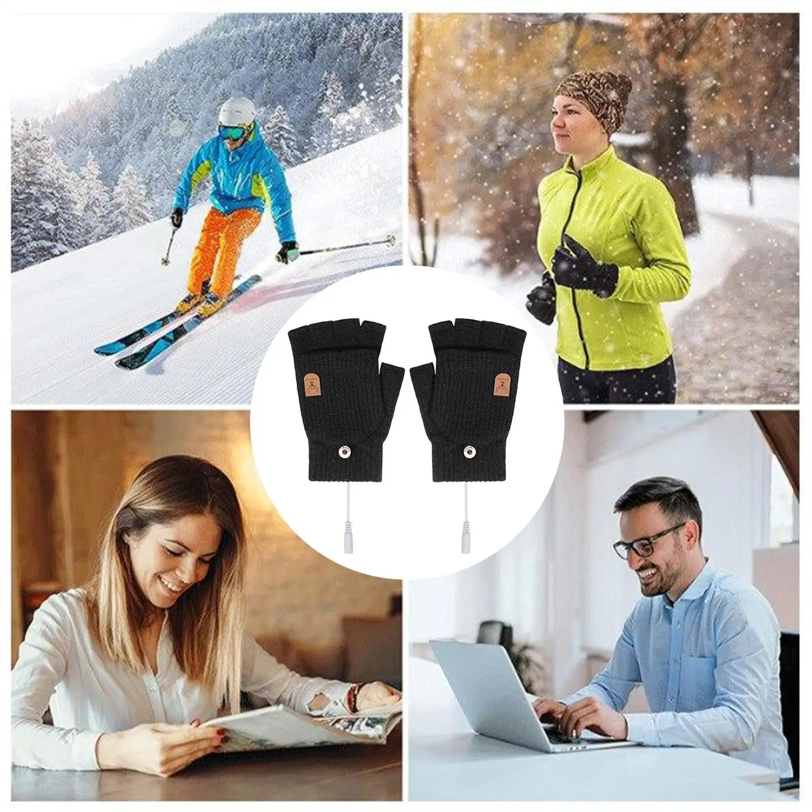 

Heated Gloves Soft Touchscreen Winter Hand Warmers Cold Weather Driving Heating Gloves For Cold Weather Home Office Sports