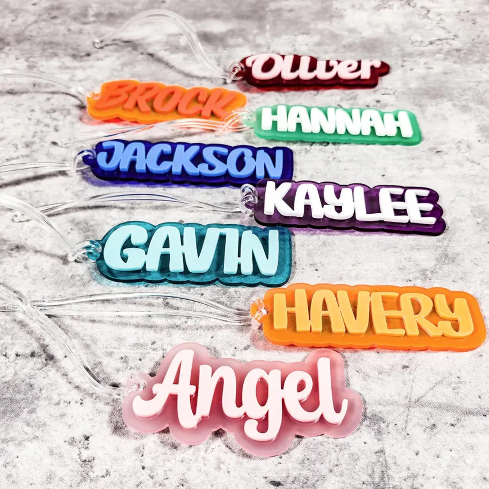 

Красочная прозрачная пластина, акриловая табличка с именем, брелок на заказ, именная табличка с логотипом, персонализированная сумка, очаровательная бирка, этикетка, брелок для ключей, подарок, оптовая продажа