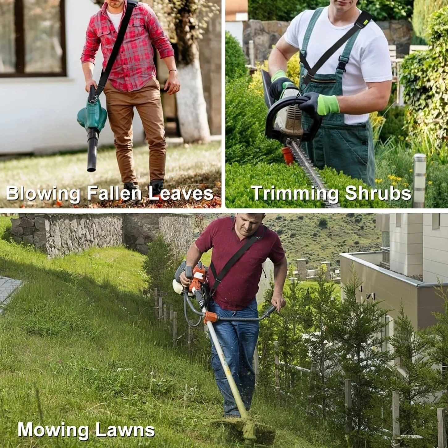 حزام كتف قابل للتعديل من النايلون لأدوات تشذيب العشب وأدوات البستنة