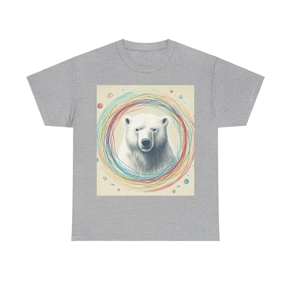 Polar Bear Flatlay View Scribbled Style Anime Graphic T-shirts For Men Clothing Women Tees Y2K Tops Unisex Summer Short Sleeve