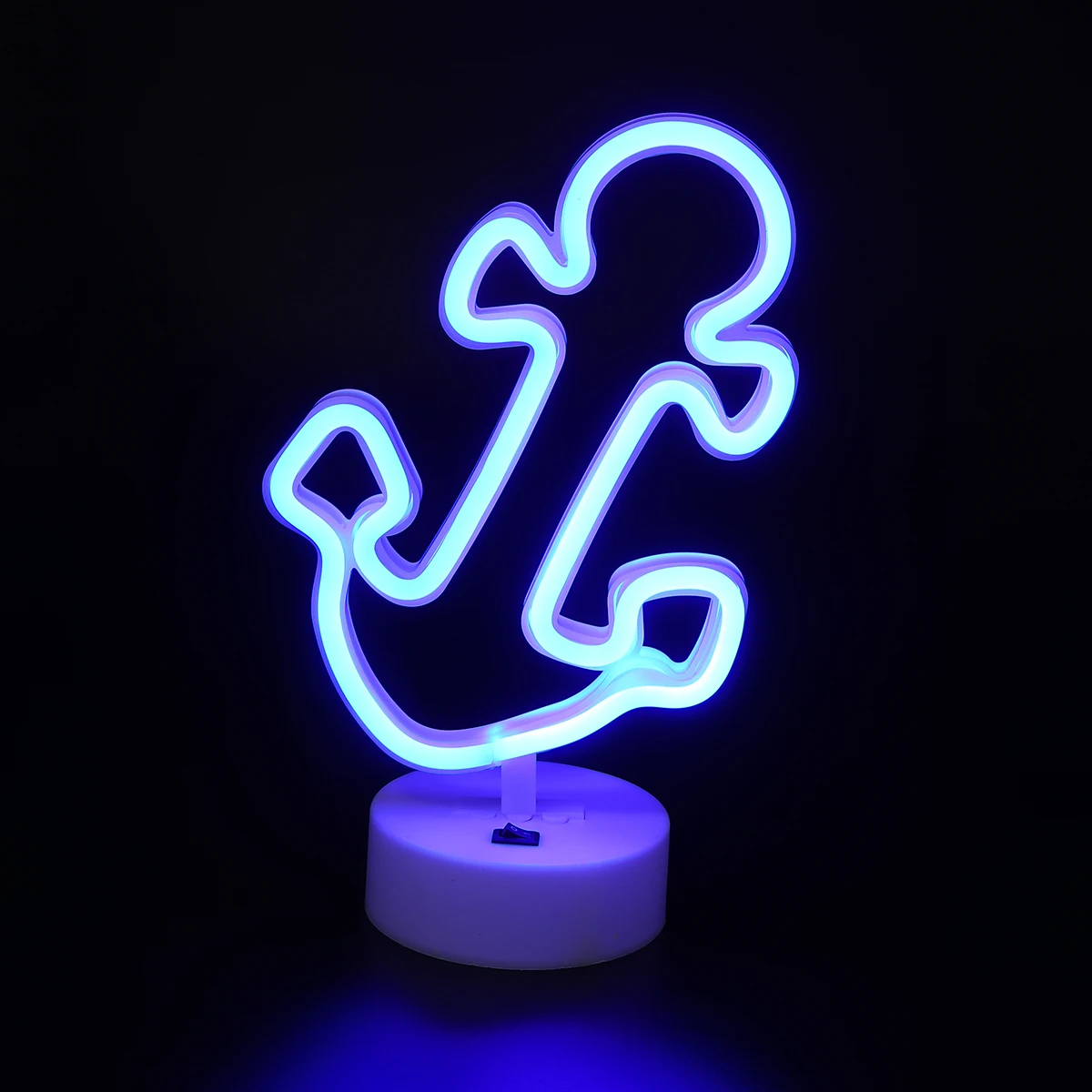 1pc Led Anchor Neon Shape Round Base Wall Art Lamp For Home Party Wedding Decor Night Lighting Decoration