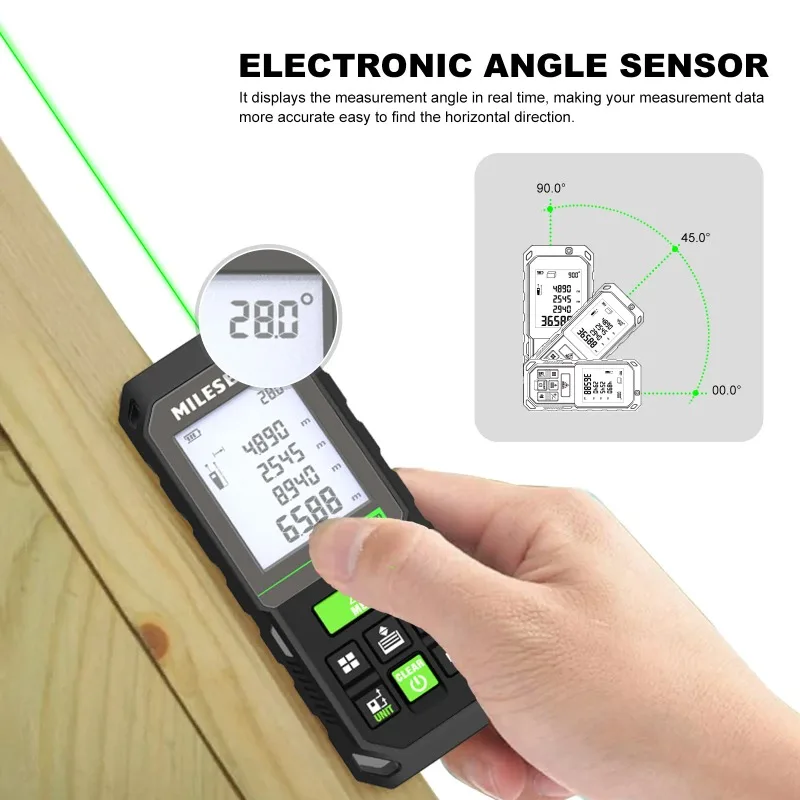 Mileseey S8G Mini las er Distance Meter Portable Level Measuring Tool with las er Rangefinder Feature