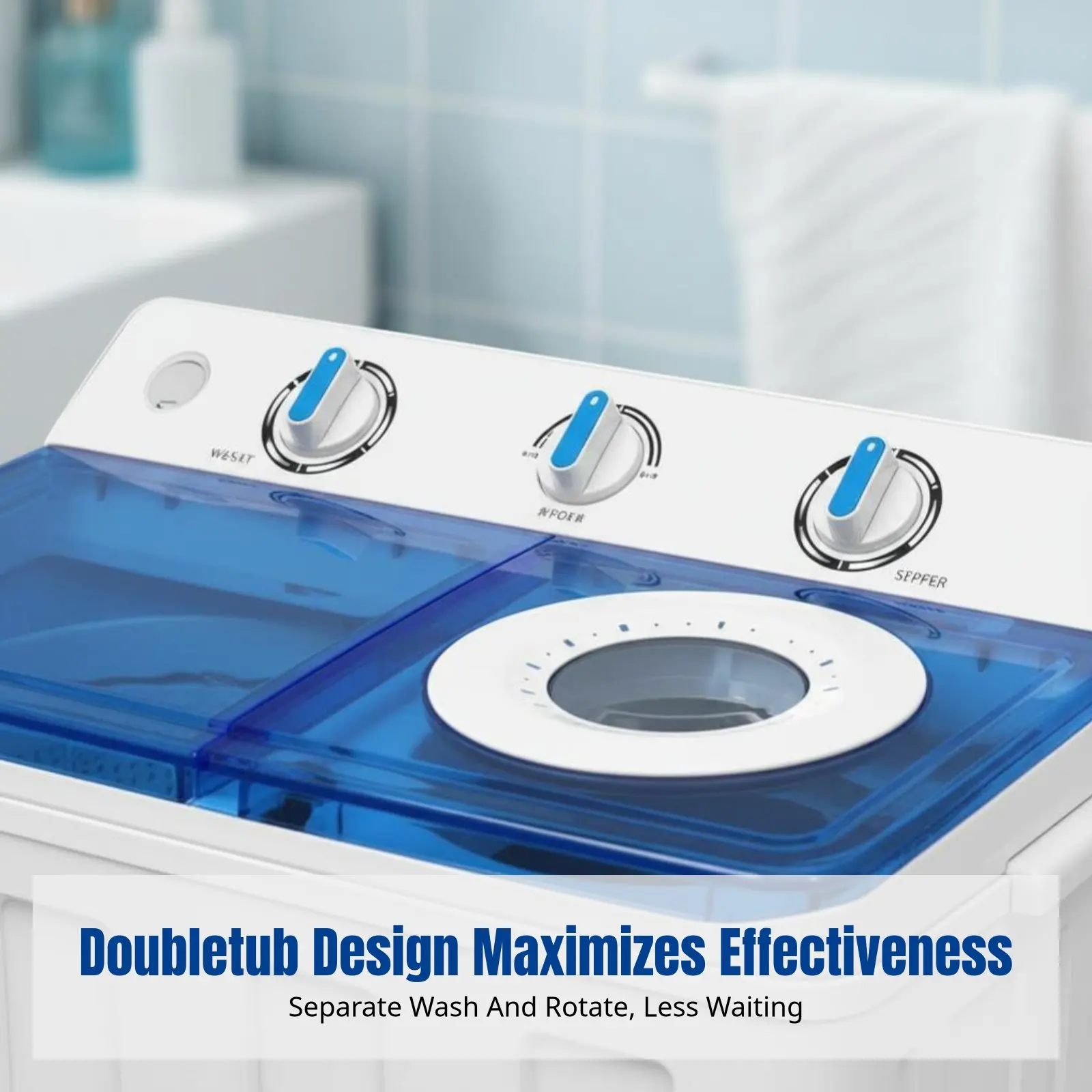 

Полуавтоматическая стиральная машина с двумя баками, большая вместимость, двойной барабан для домашнего и детского белья, отдельная стирка и сушка.