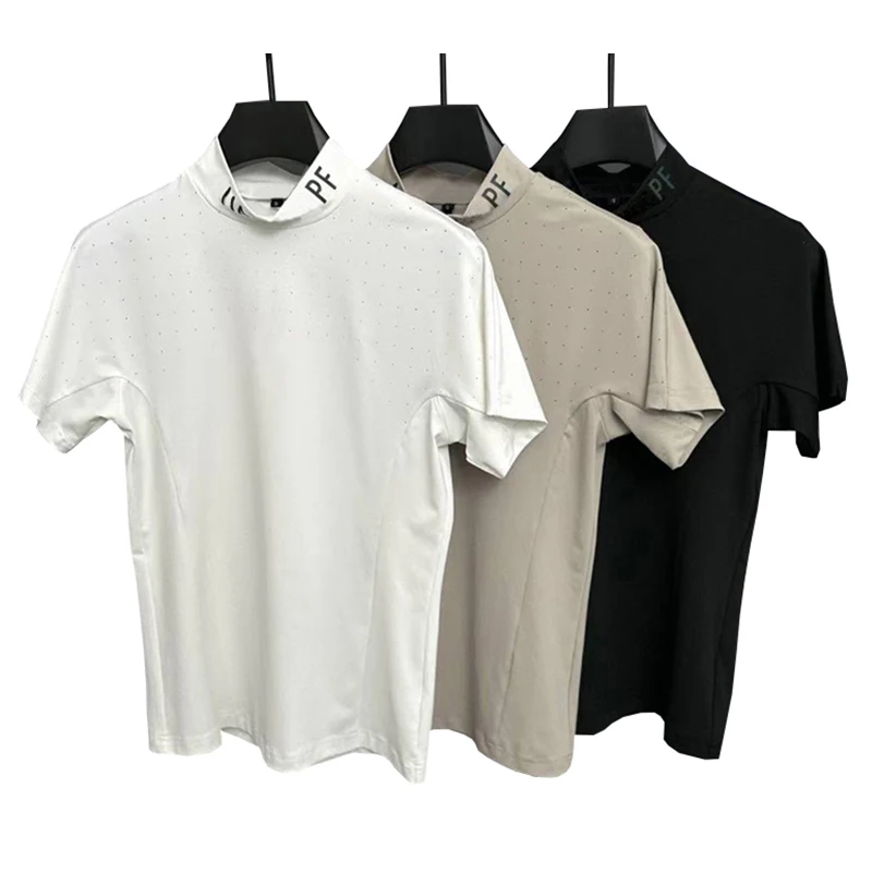 

Summer New Golf Women's Outdoor Quick drying Sports Shirt Versatile Half High Collar Short Sleeve T-shirt Comfortable Pullover