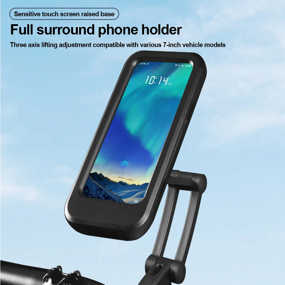 Universal Waterproof Phone Holder 360 Degree Rotation Adjustable Height For Mountain Bike Motorcycle Scooter