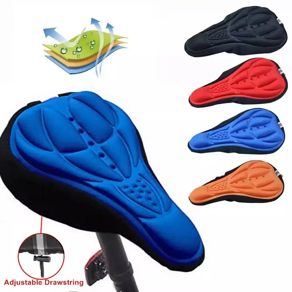 Anti-slip Bicycle Seat Cover 3D Bicycle MTB Cushion Cover Breathable Soft Spong Foam Bicycle Parts Bike Cycling Saddle Cover