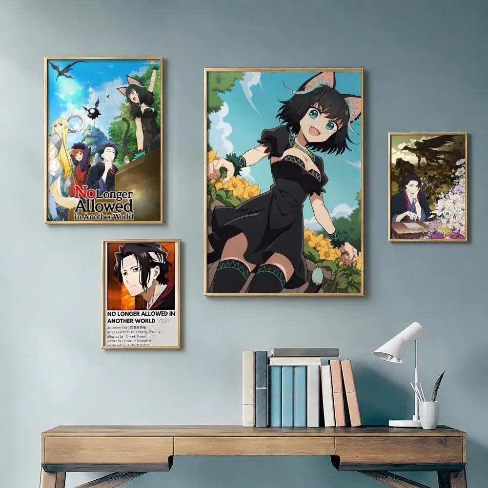 Popular Anime No Longer Allowed in Another WorldS Poster Vintage Retro Anime Poster Stickers Peel and Stick Wall Art Home Decor