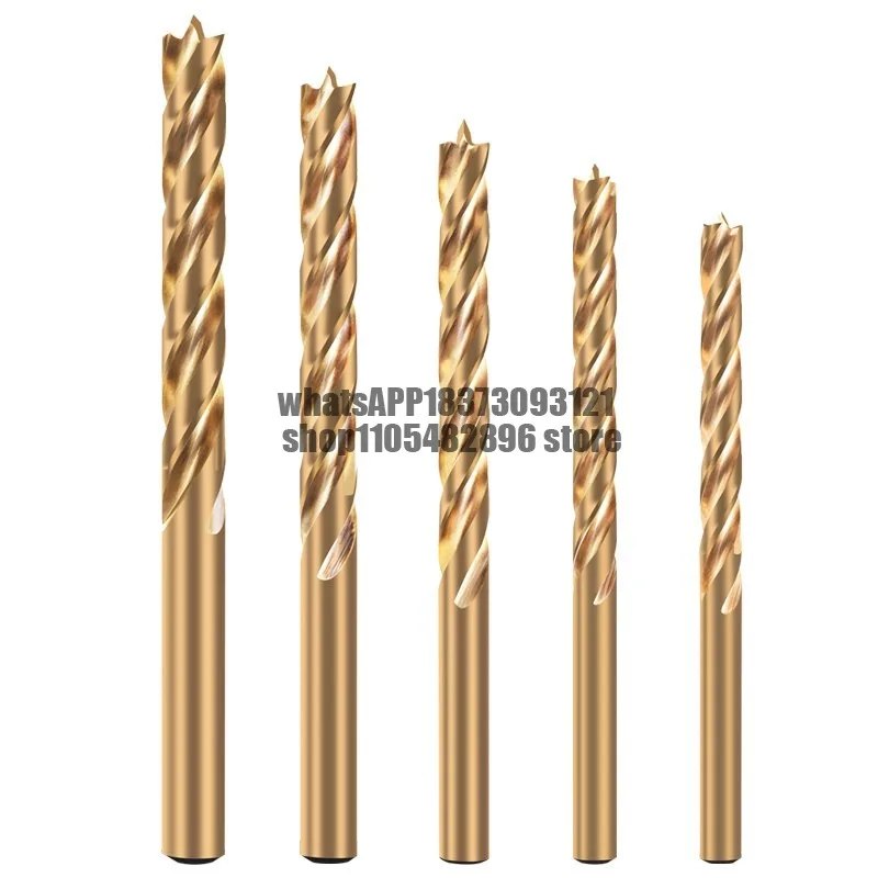 High-speed steel three-slot four-tip woodworking drill bit punching electric drill rotary head reaming branch drill hole opener