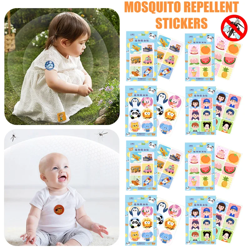 Pegatinas repelentes de mosquitos, parches adhesivos a base de plantas naturales, protección contra insectos para bebés, mujeres embarazadas, familia al aire libre