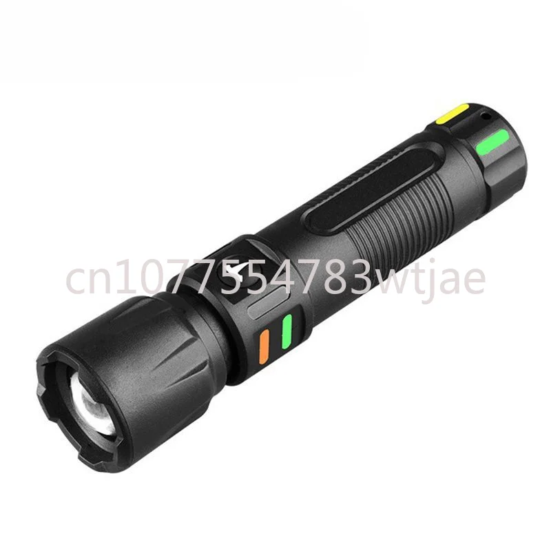 New LED multifunctional strong light flashlight USB rechargeable portable outdoor white laser mini flashlight