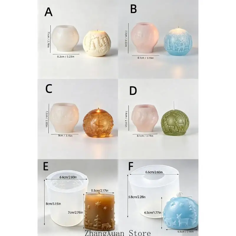 Erhöhte Relief-Kerzengussform für Weihnachts-DIY-Projekte mit Auslösekörper und saisonaler Heimpräsentation, Einzeleinheit 3XUF – Detail 6