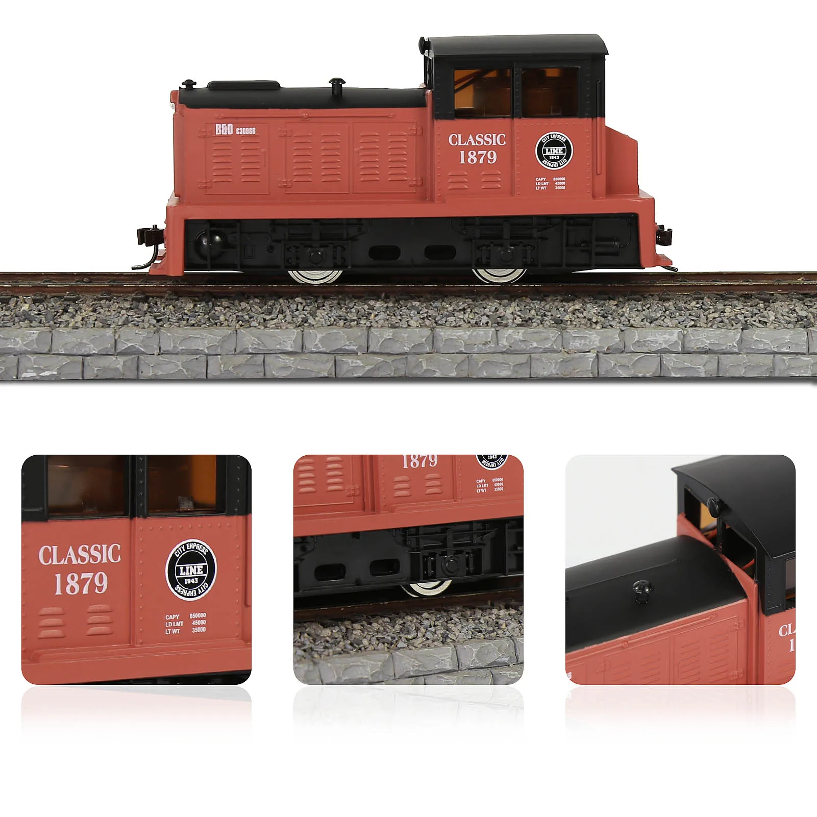 Evemodel HO Scale 1:87 Railway Locomotives with Model Wagons (Covered Hopper Car , Wood-side Reefer , Wide Vision Caboose) 01RM