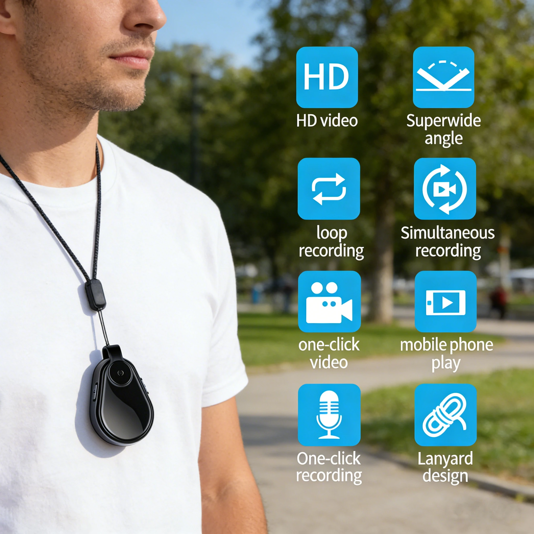 1080P Mini Body Worn Camera, One Key Record Portable Wearable Cam with Audio, Auto Save for Law Enforcement, Meeting, Travel view 6