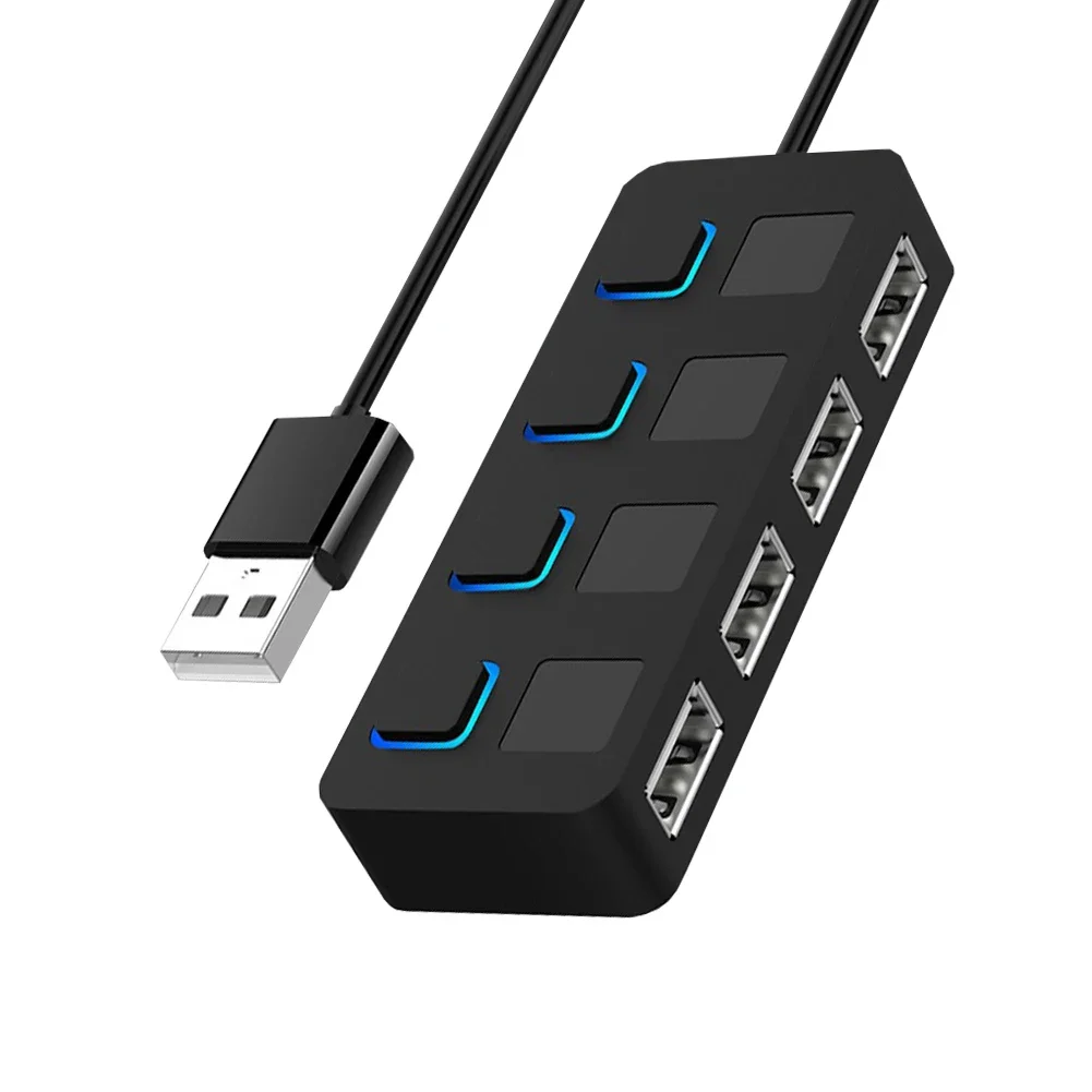 Ultra Data Hub USB Flash Drives 4 portas USB 2.0 Hub Splitter Multi USB Adaptador de alimentação para laptop Computador desktop