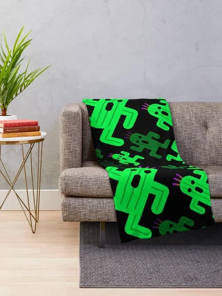 Cactuar Pattern Throw Blanket For Sofa Thin Shaggy Blankets