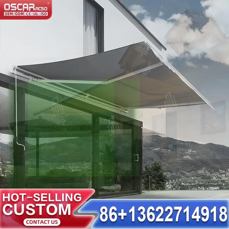 

Electric retractable folded arm awnings for outdoor garden with full cassette design idea for patio backyard and picnic spot re