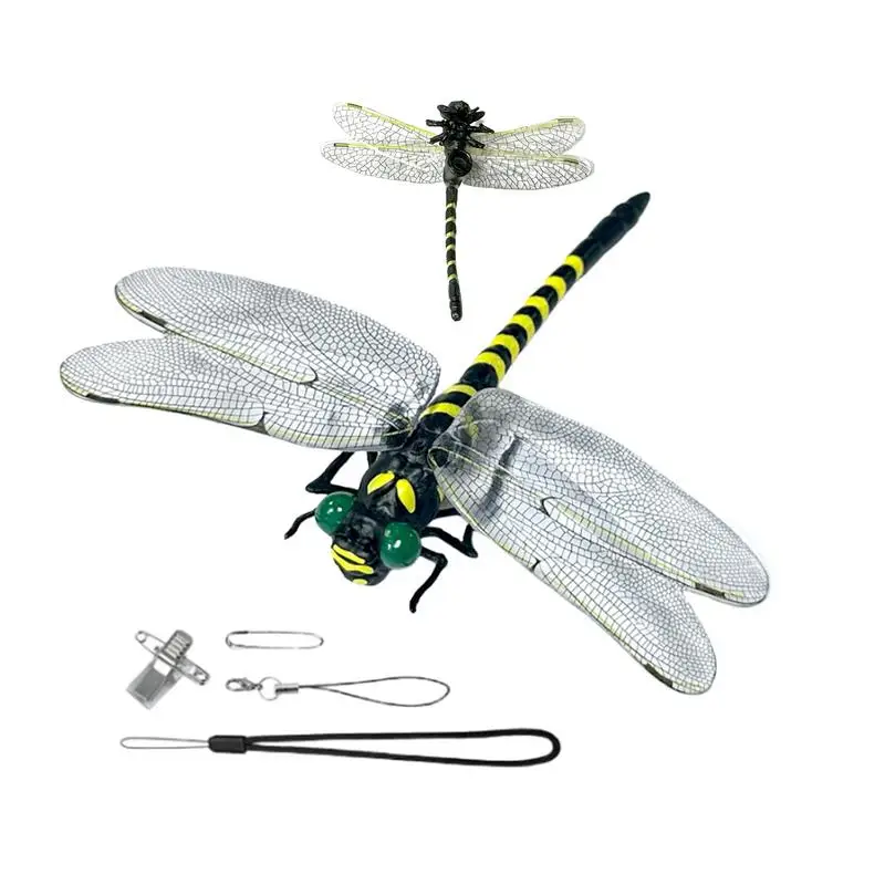 Dragonfly Clip On Artificial Realistic Dragonfly Pin 2 Lanyards Included Large Decorative Fly Repelling Supplies 4 Ways To Wear