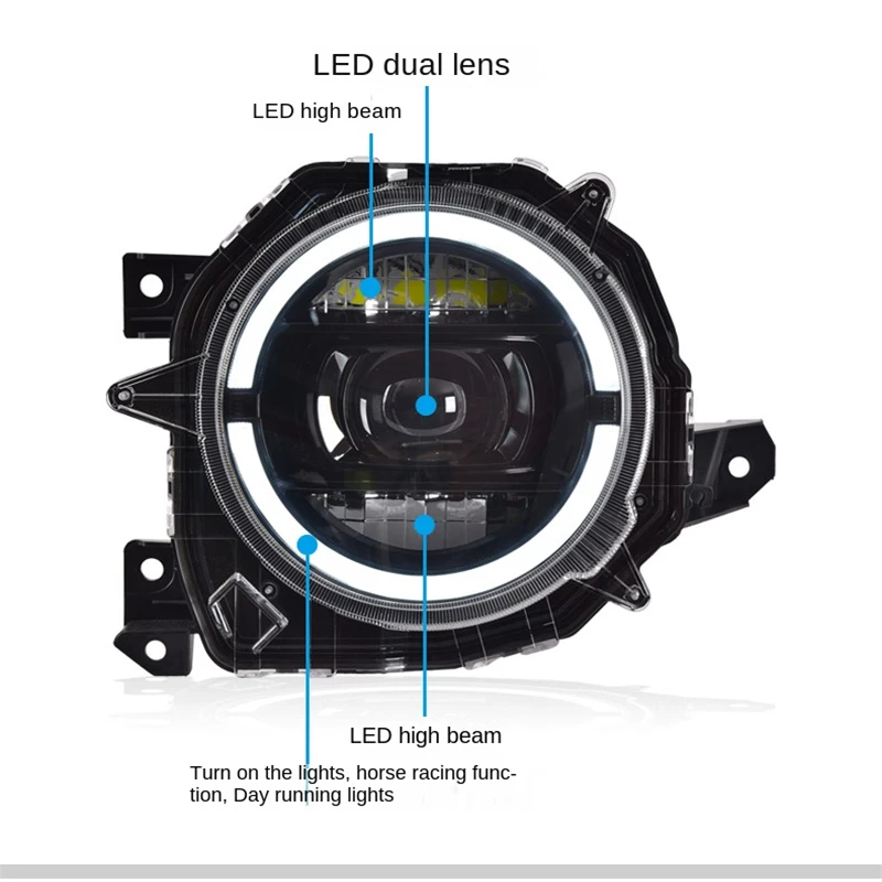 لسوزوكي جيمي 18-23 مجموعة مصابيح أمامية تعديل LED أضواء النهار الجري LED عدسة المصابيح الأمامية اكسسوارات السيارات