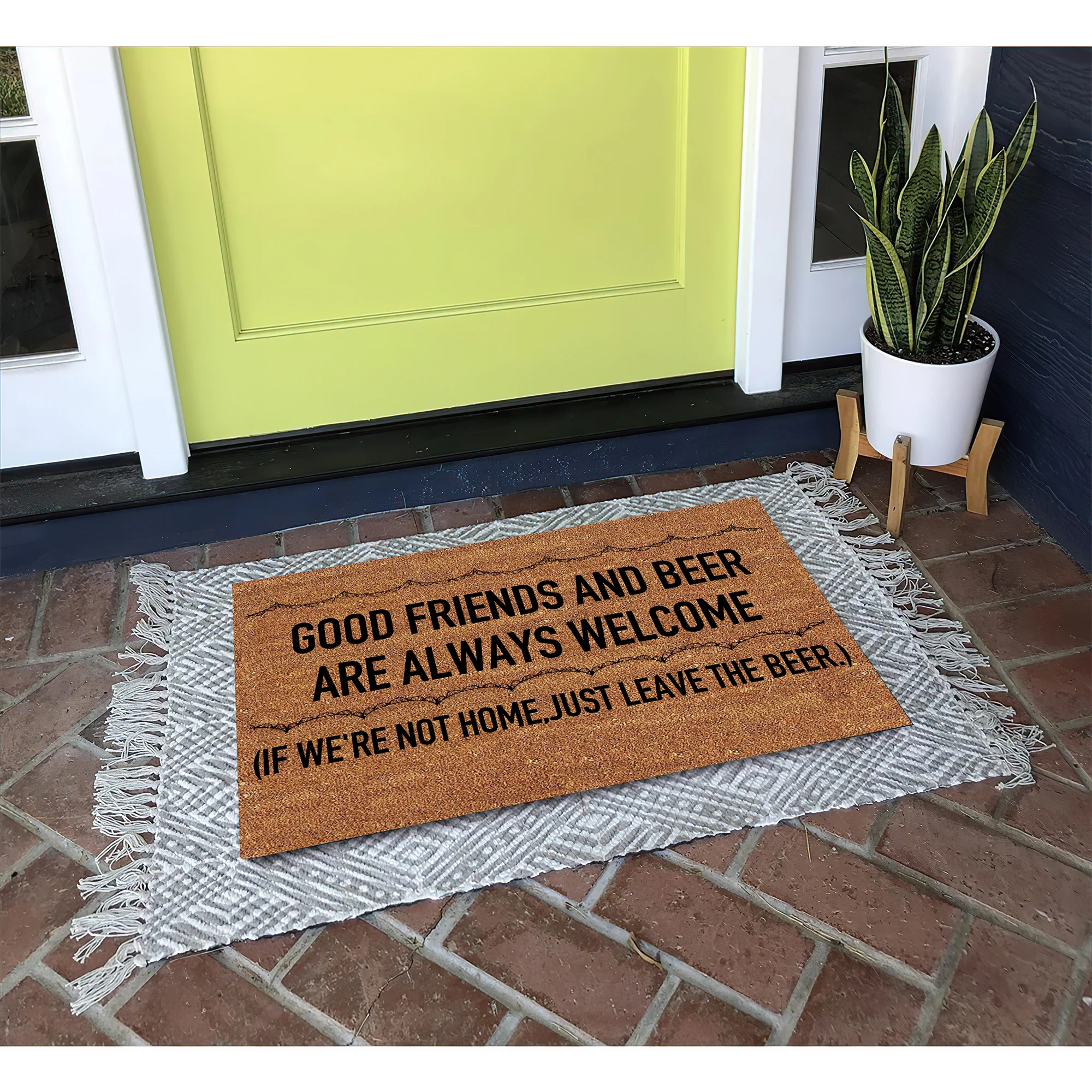 If We're Not Home,Just Leave The Beer Doormat Outdoor Anti-Slip Rubber Entryway Front Rug Funny Door Mat