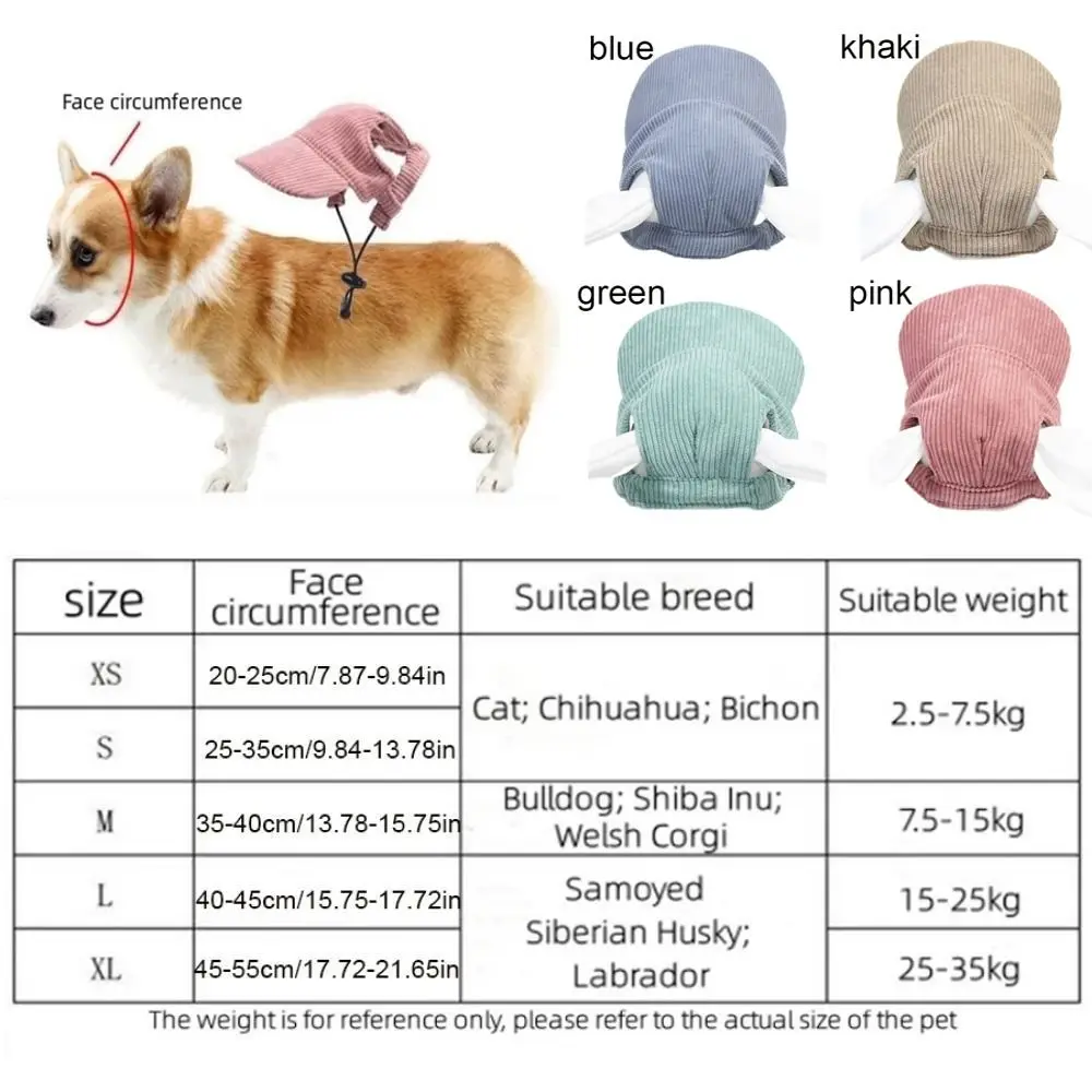 Adjustable Dog Baseball Cap Outdoor Sports Hat Soft Breathable Pet Sun Hat with Ear Holes Dog Parent-Child Hat Hiking