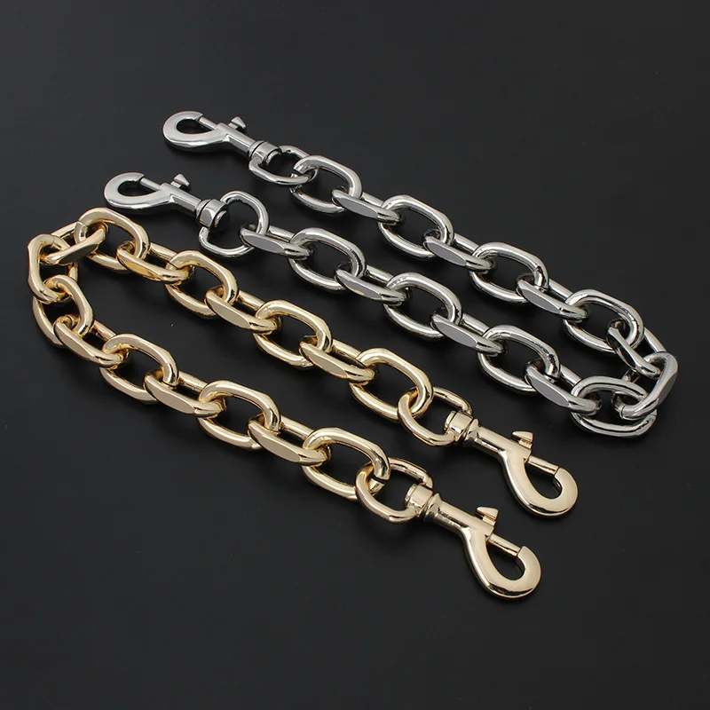 Hight Quality 30-120cm Aluminum Chains 4.5*16*25mm with Snap Hooks for Diy Leather Bag Purse Replace Chains Bag Accessories