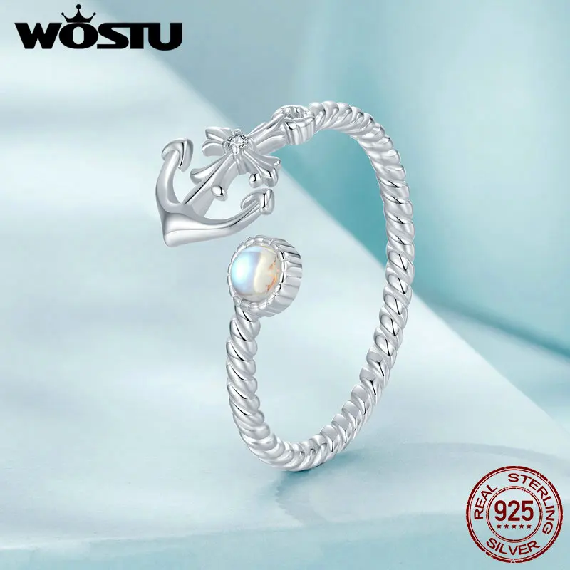 WOSTU 925 فضة بسيط القلب الجوف افتتاح معقود الدائري للنساء قابل للتعديل على شكل قلب Nuckle خواتم بساطتها #3