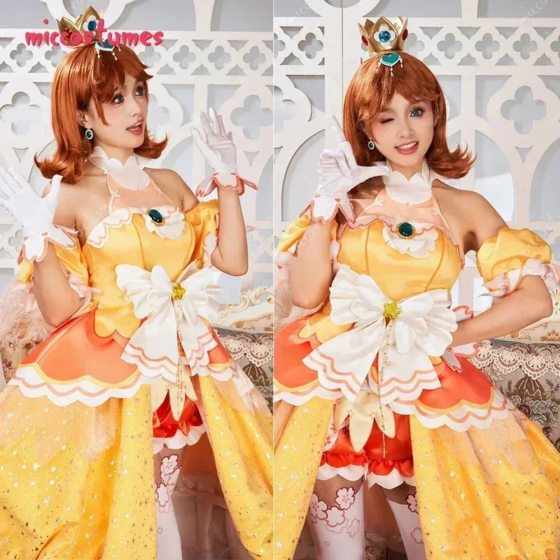 CyMiccostumes x akuoart женский костюм принцессы для косплея, топ с пышными рукавами и шорты с юбкой и перчатками