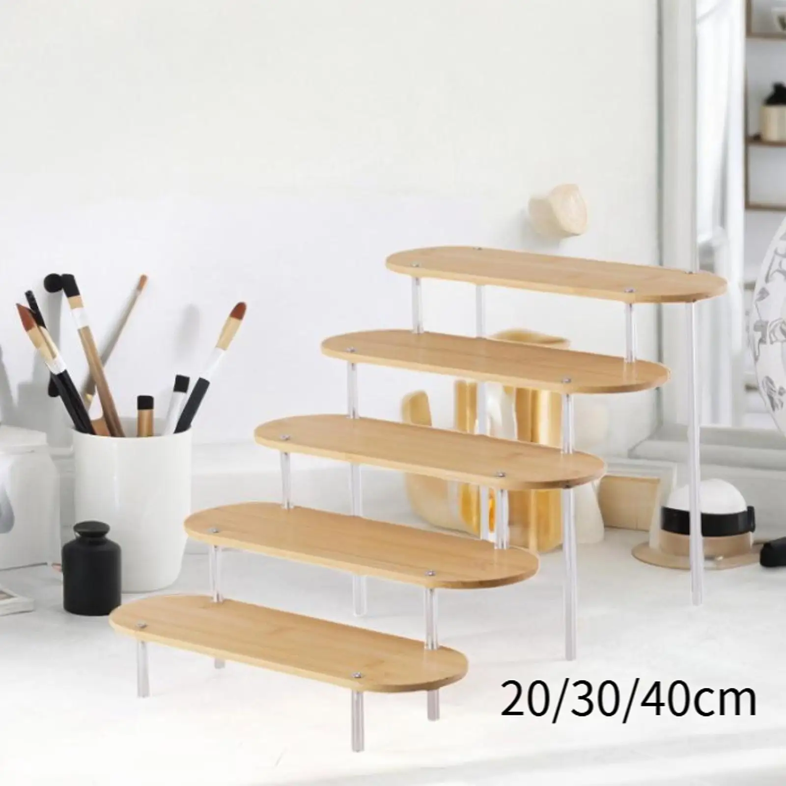 Acrylic Display Riser Stand 5 Tiers Shelves for Figures Toys Model Vehicles