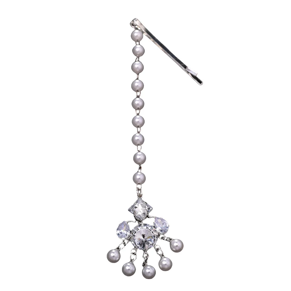 الهندي الزفاف اللؤلؤ الجبين سلسلة تيارا اكسسوارات الزفاف هدية أنيقة مصمم حجر الراين الشعر سلسلة خوذة النساء المجوهرات