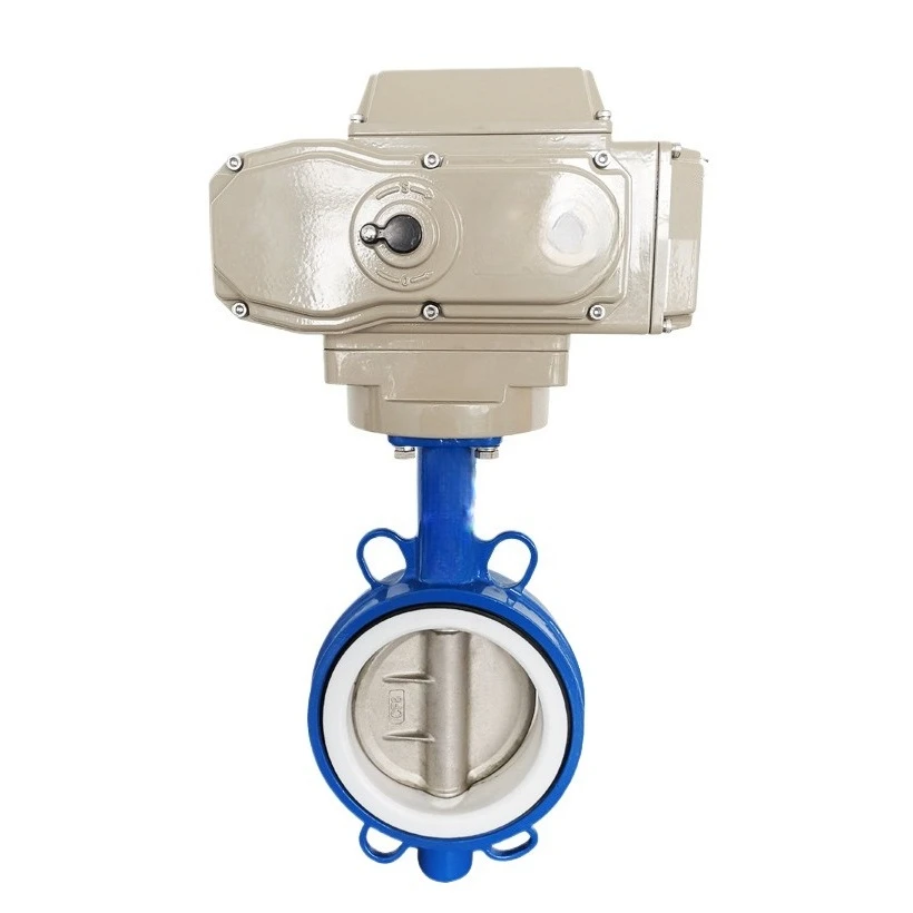Electric soft sealing clamping butterfly valve, carbon steel lined acid and alkali resistant control valve