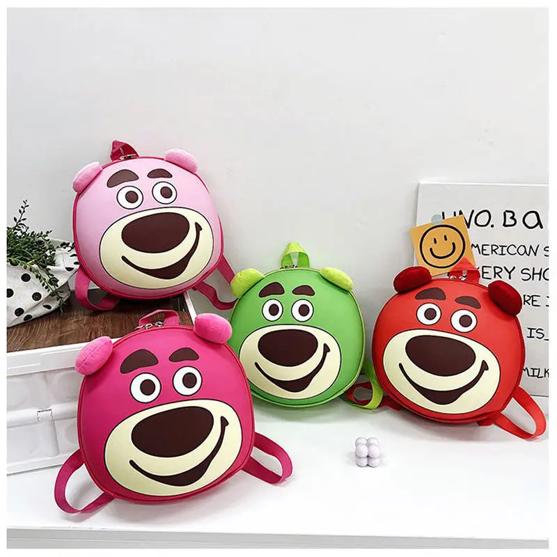 

2025 New Preschool Children's Small Backpack Cartoon Strawberry Bear Cute Ultra Light Weight Reducing Kindergarten Backpack