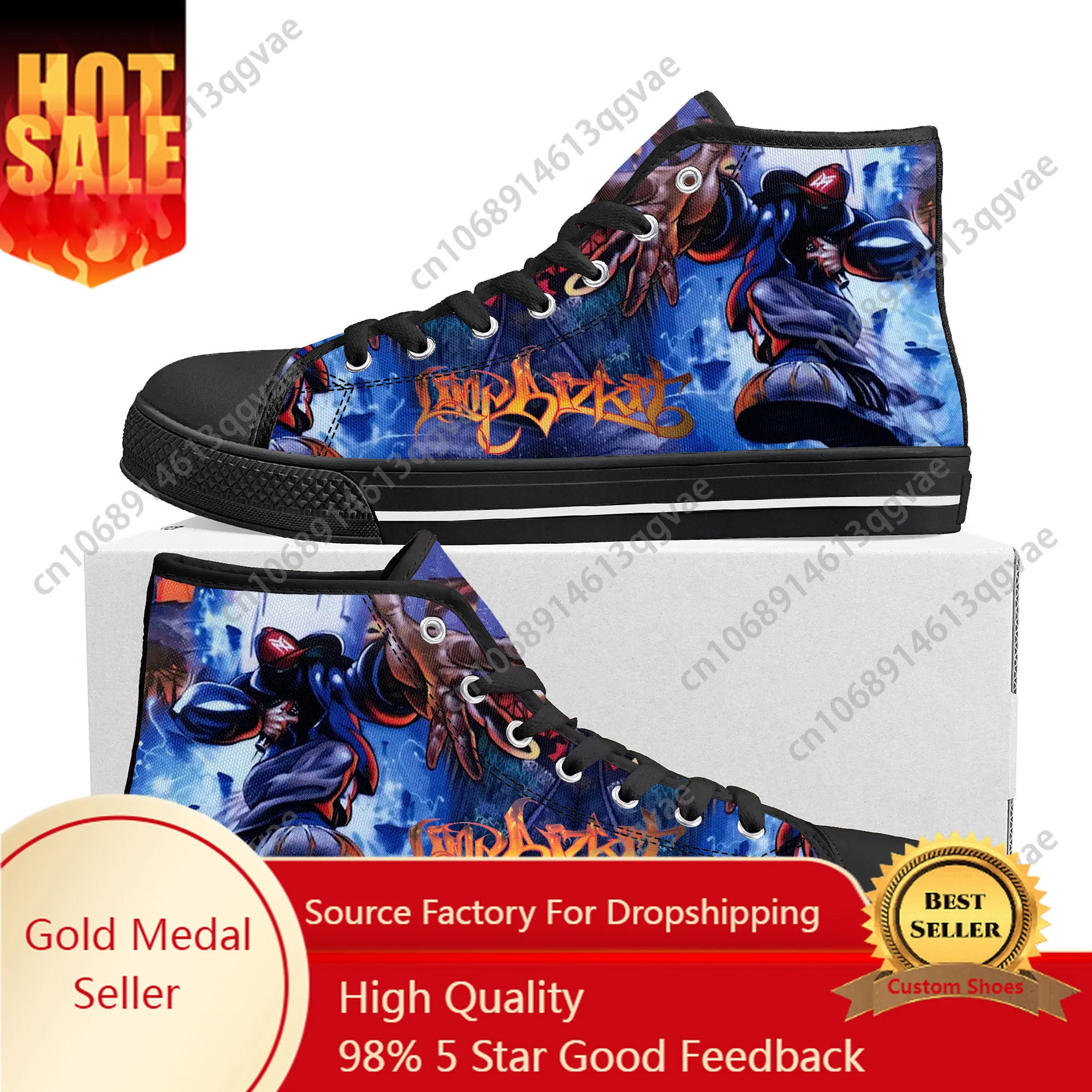 

Limp Bizkit American Metal Rock Band High Top High Quality Sneakers Mens Womens Teenager Canvas Sneaker Custom Made Couple Shoes