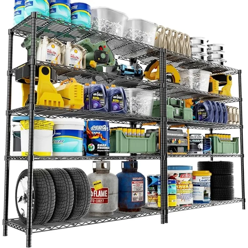 

Storage Shelves Heavy Duty, 2 Pcs 48" L x 20" W x 72" H Garage Wire Shelving Unit Loads 2000LBS, 5-tier Adjustable Metal Industr