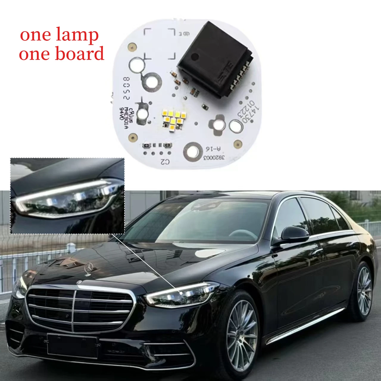 White LED DRL Daytime Running Light Chip Turn Signal Module Board For Mercedes-Benz S-Class W223 2021-2024 Headlight Replacement view 2