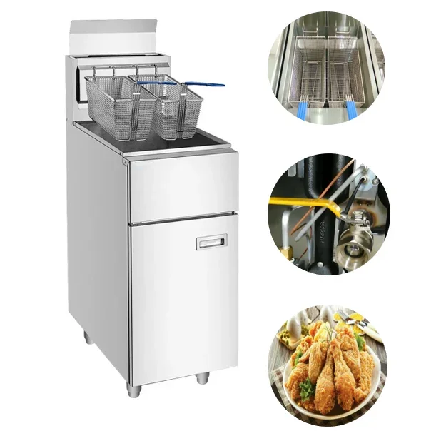 Gas fryer fast food equipment, single cylinder commercial gas open type