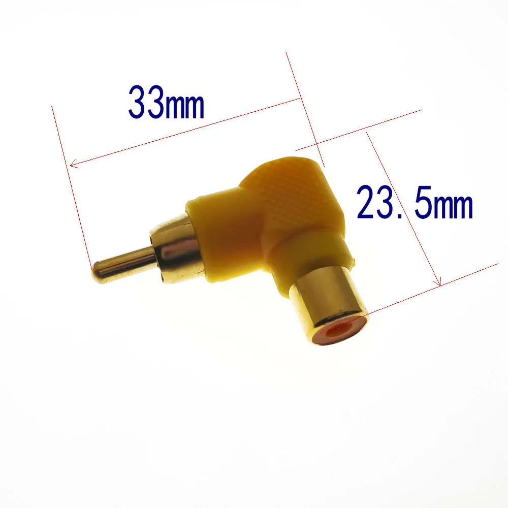 المكونات RCA محول صوت الكوع 90 درجة الذهب تصفيح L الفاصل ذكر إلى أنثى RCA موصل التوصيل محول الصوت محول RCA