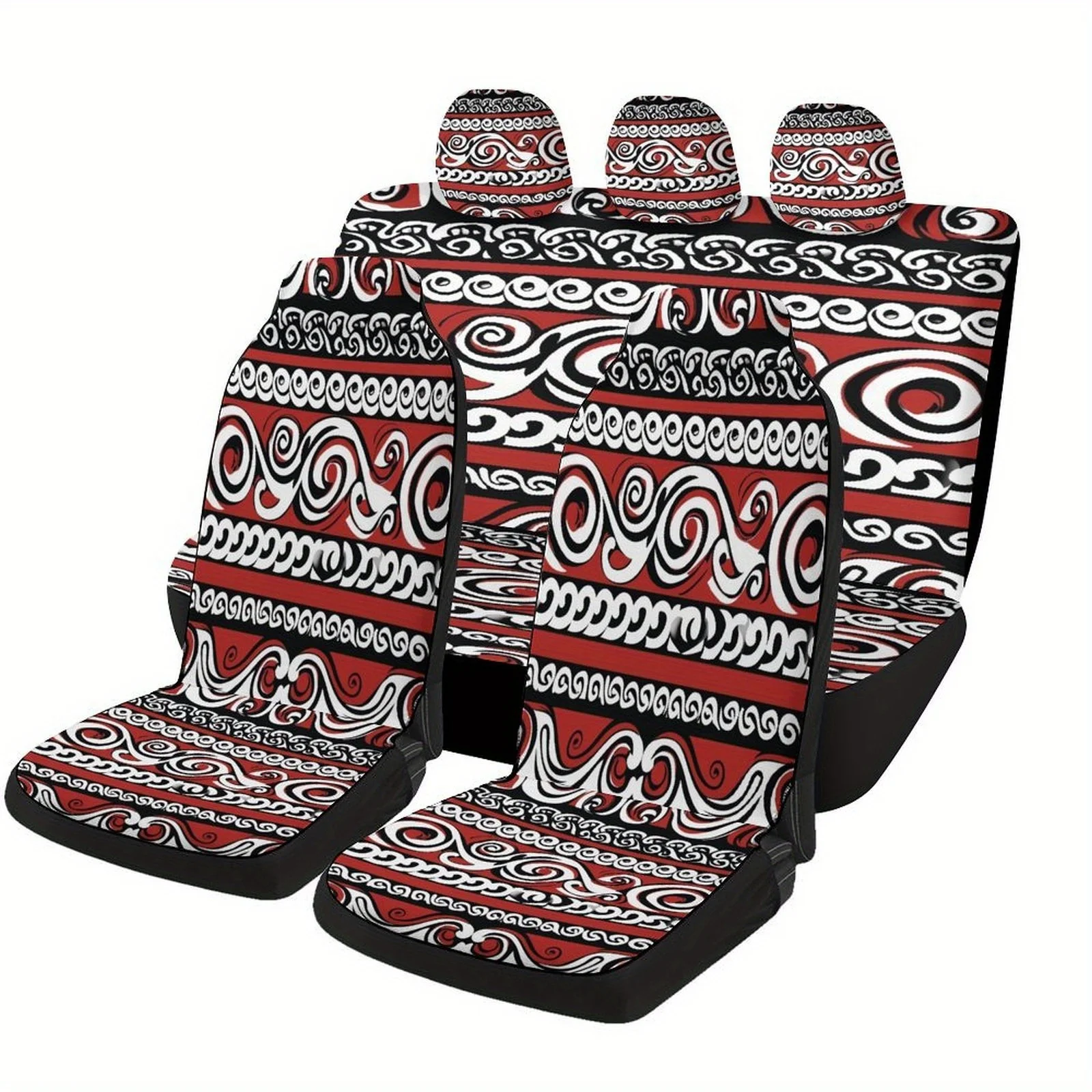 

Набор чехлов для автомобильных сидений с узорами маори для большинства автомобилей, модные новые декоративные защитные чехлы для автомобильных сидений, полный комплект, Univers
