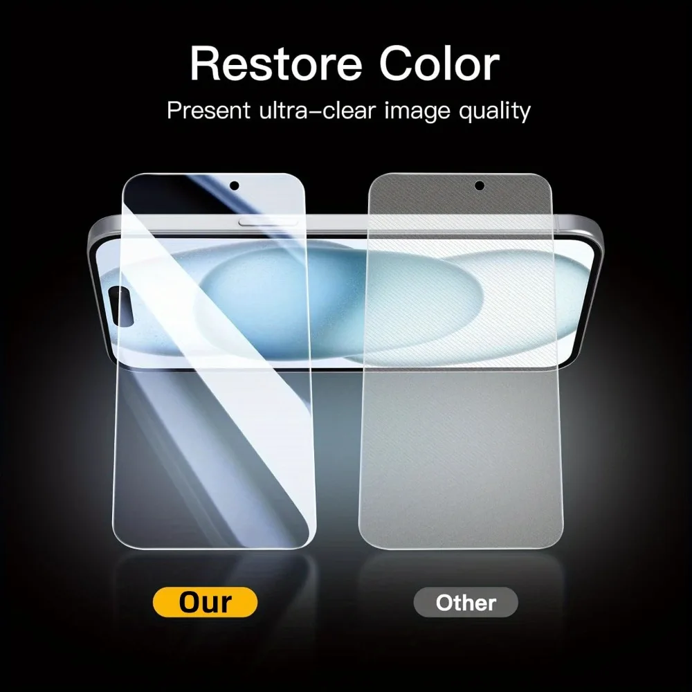2 قطعة واقيات الشاشة آيفون 11 12 13 14 15 16 17 برو ماكس الزجاج المقسى آيفون 14 15 16 زائد 16e XR XS ماكس فيلم زجاجي #2