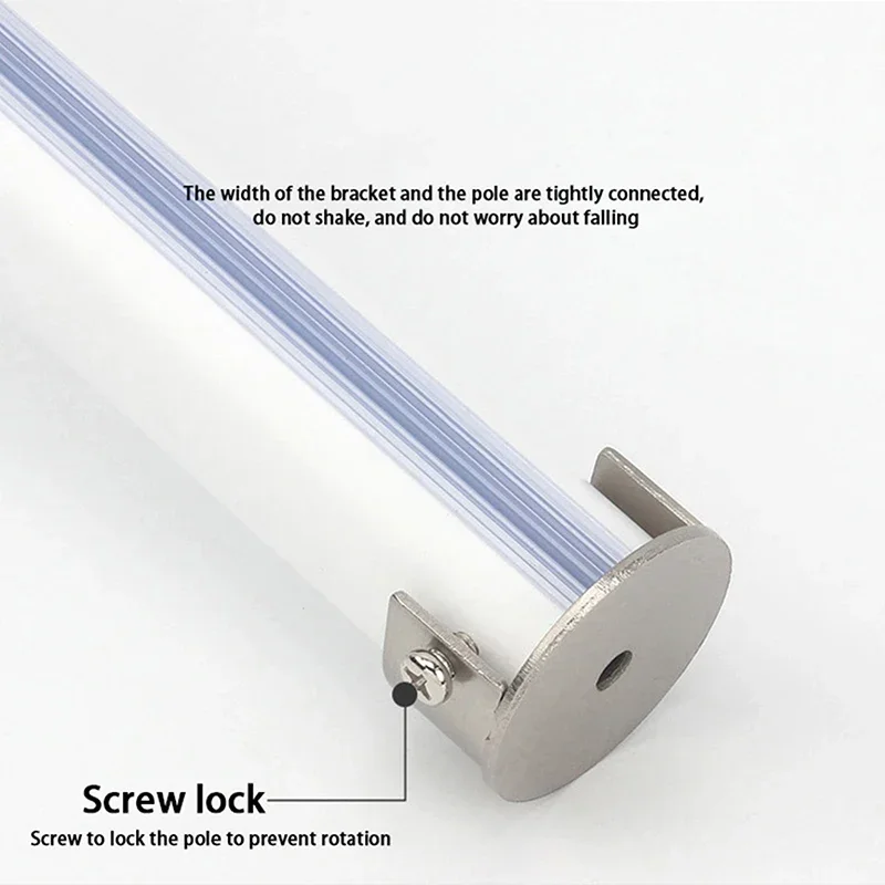 Curtain Recess Brackets Shower Curtain Rod Holder Alloy U Shape Shelf Support Bracket Closet Pole Closet Rod Supports Decor