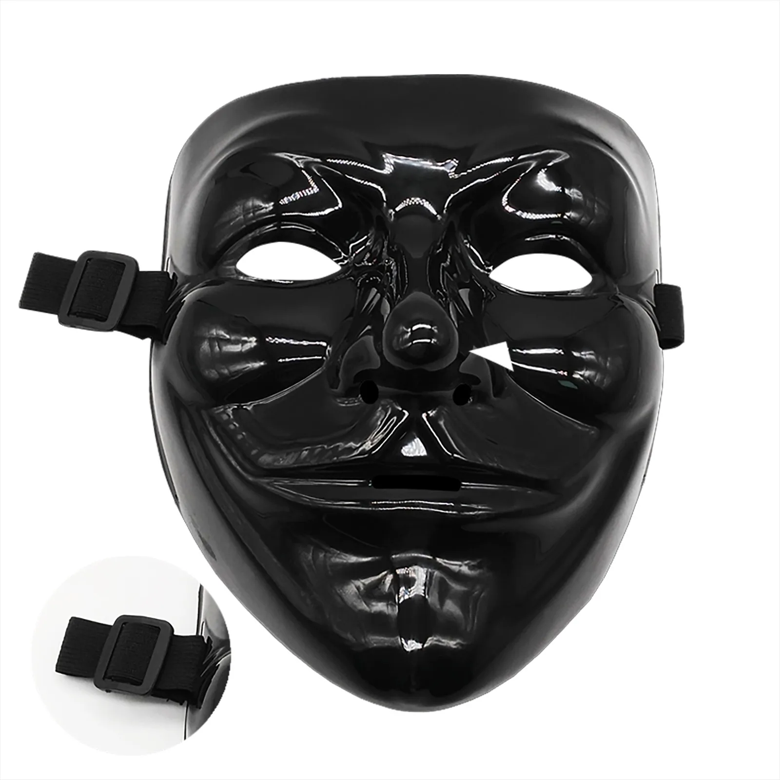 Halloween Masks Hacker Mask Black White V For Vendetta Hackers Cos Mask Halloween Cosplay Party Diy Masks Children Toys Masks view 4