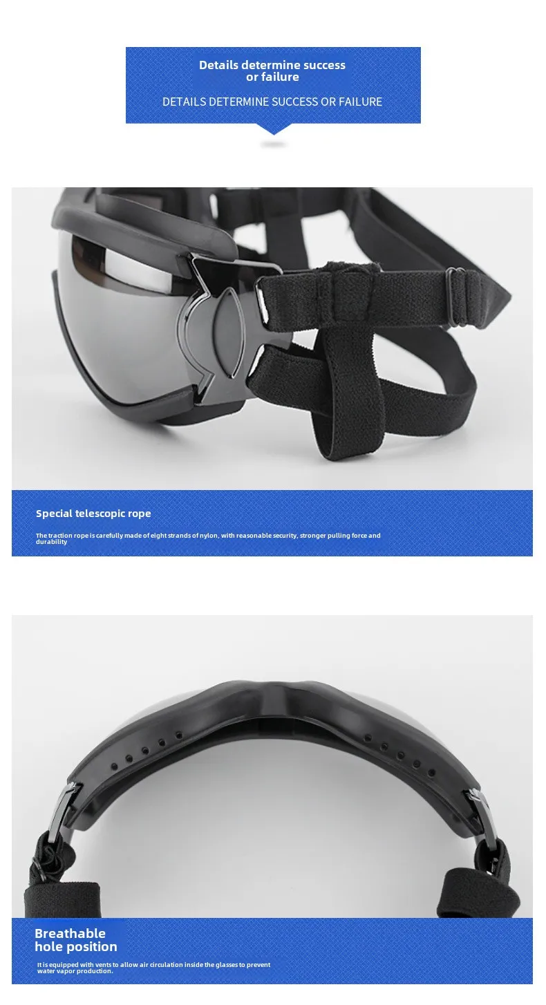 Transparente Farbige Hunde-Schutzbrille Wasserdicht Winddicht Sonnenschutz UV-Beständig Große Hundebrille – Detail 6