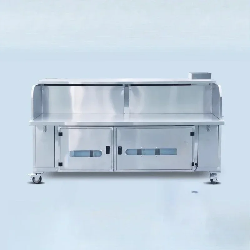 Flat suction smokeless purification barbecue truck Commercial night market barbecue hot pot restaurant barbecues purification