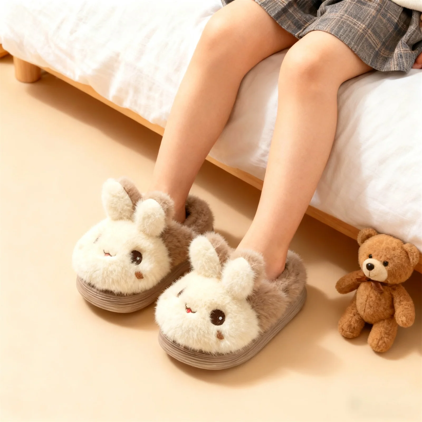 

Baby Warm Cotton Shoes Autumn Winter New Boys Girls Cartoon Animal Cotton Slippers Non Slip Comfortable Soft Sole Plush Slippers